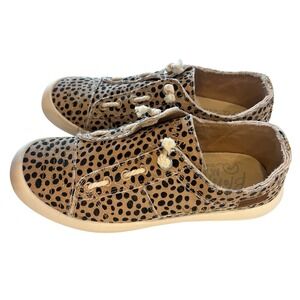 Blowfish Malibu Sneakers Women 8.5M Beachside Low Top Pixie Cheetah Fabric‎